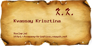 Kvassay Krisztina névjegykártya