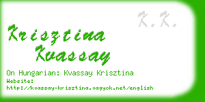 krisztina kvassay business card